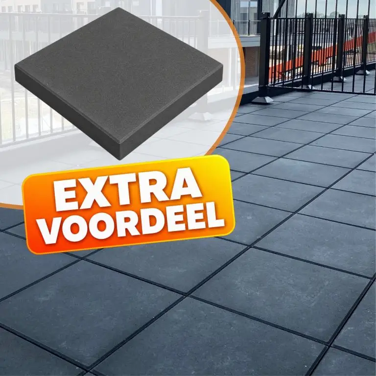 EXTRA VOORDEEL - Betontegel 50x50x5 cm Zwart met facet KOMO