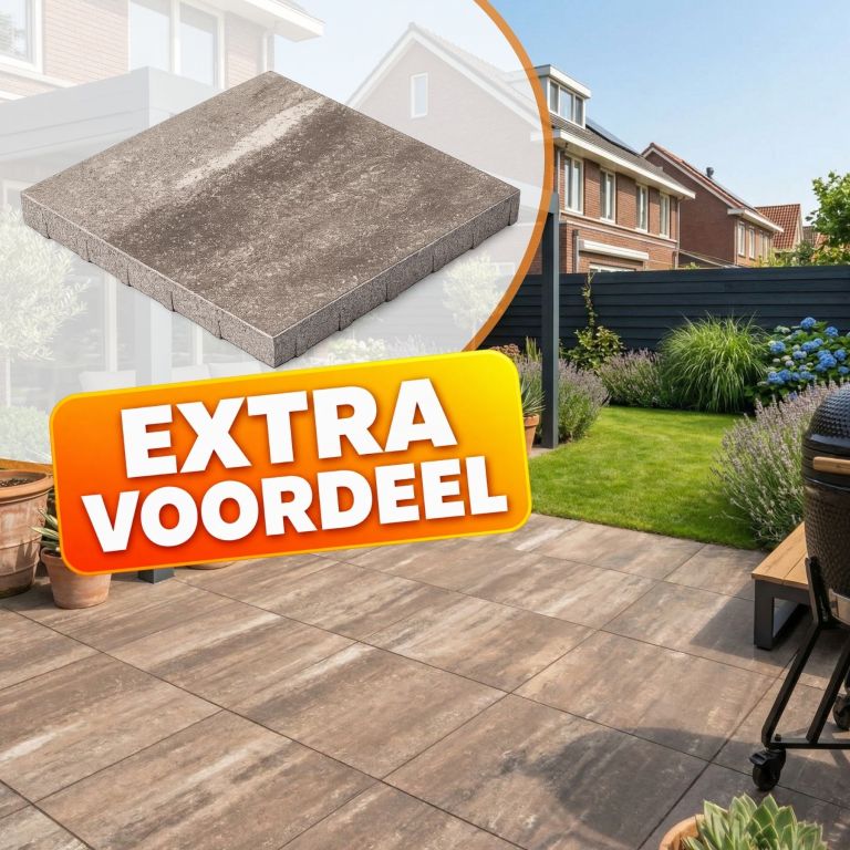 EXTRA VOORDEEL - Terrastegel 60x60x4 cm Monaco Taupe