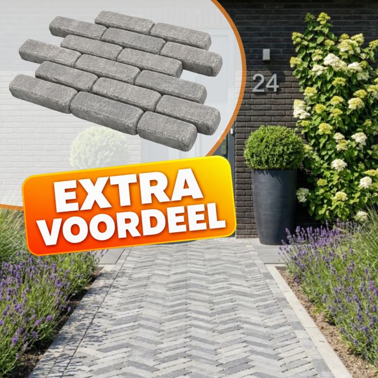 EXTRA VOORDEEL - WG Stone Trommelsteen 20x5x7 Grijs