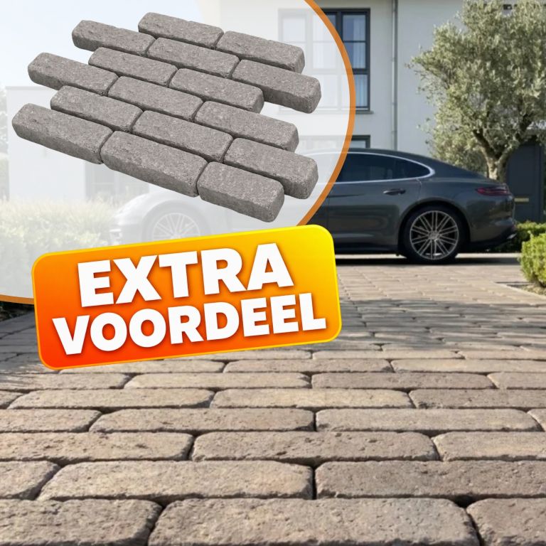EXTRA VOORDEEL - WG Stone Trommelsteen 20x5x7 Taupe