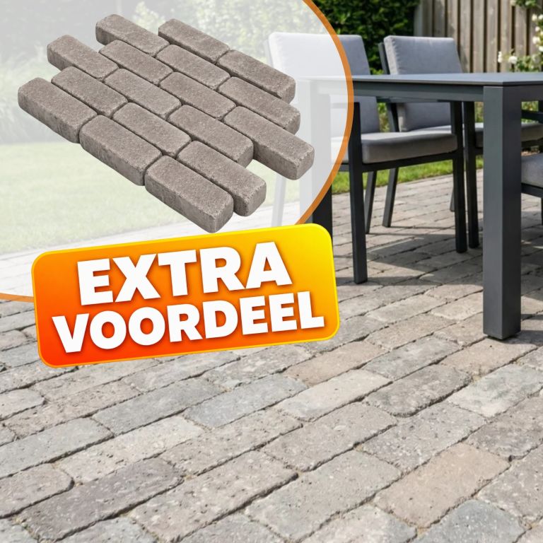 EXTRA VOORDEEL - WG Stone Trommelsteen 21x7x8 Taupe