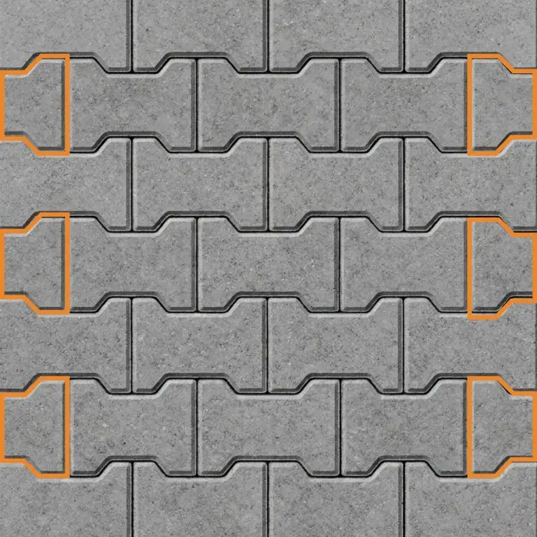 Halve H-profielstenen 8 cm grijs met facet