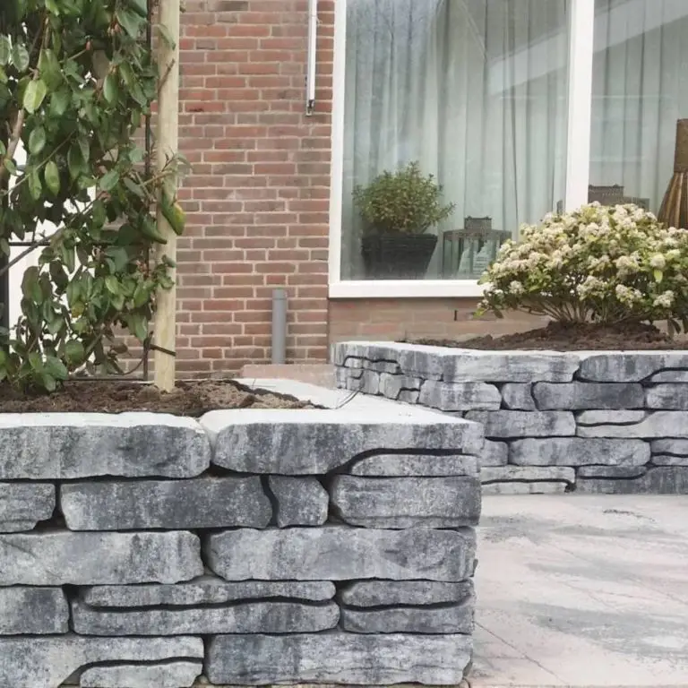 Stone Walling stapelblokken halfsteens verband