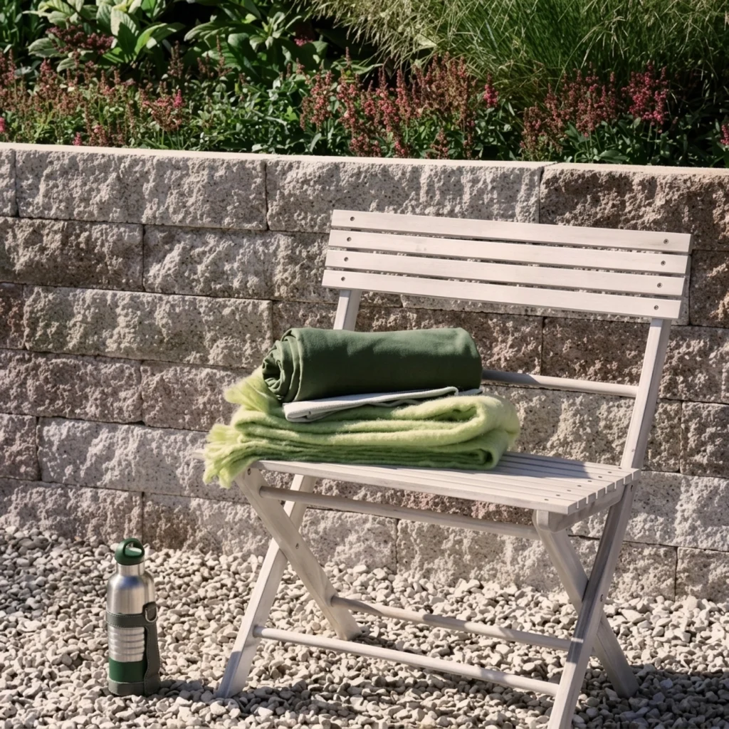 Stapelblokken plaatsen in de tuin