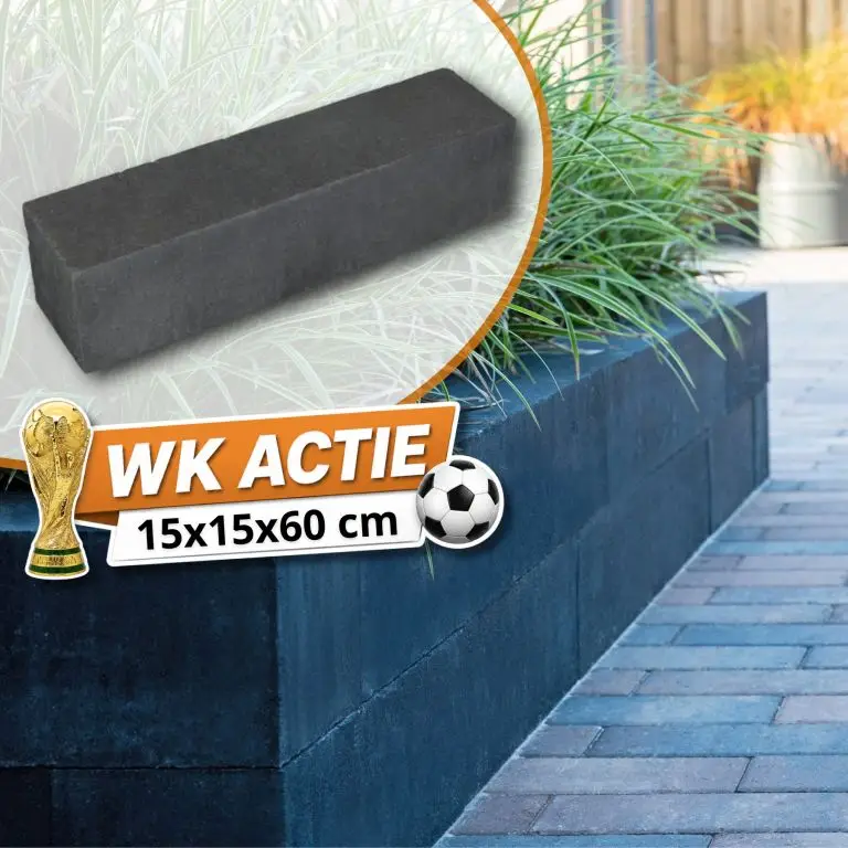 WK Deal - Stapelblokken 15x15x60 Antraciet strak